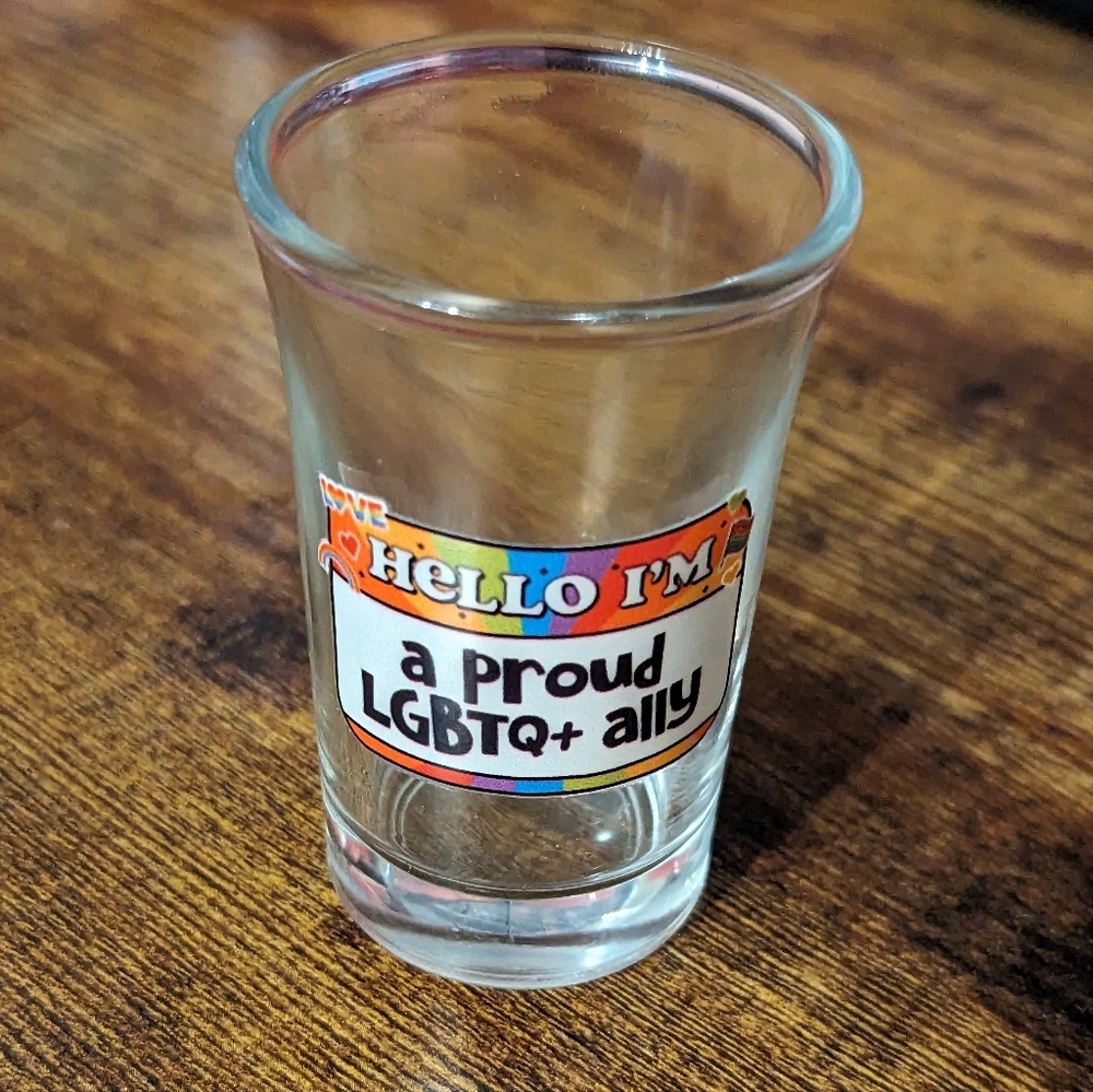2 For $5 Item: LGBTQ Ally Shot Glass New!